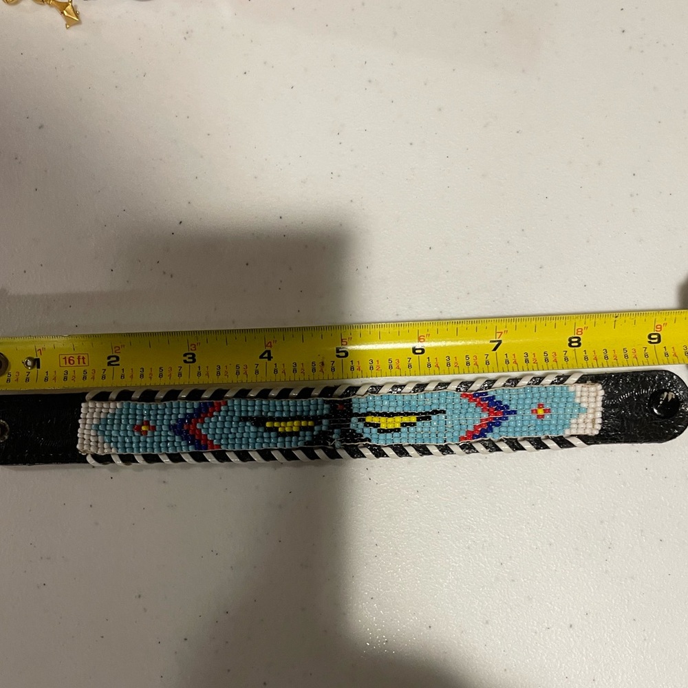 Handcrafted Beaded Bracelet - Black and Blue